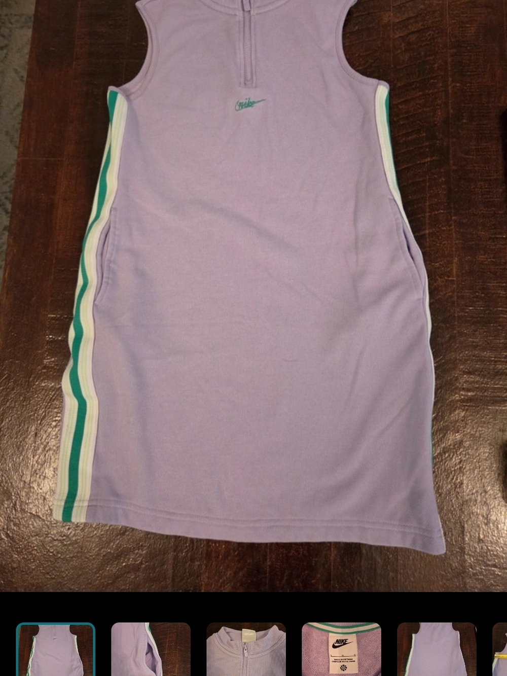 Nike Women’s Lavender Sleeveless Skirt with Green Stripe